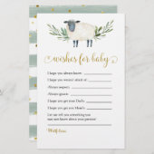 Papier Douces petites agneaux verdure voeux pour bébé (Devant / Derrière)