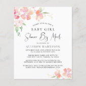 Papier Douche Budget Par Mail Floral Baby Girl Invitation (Devant)