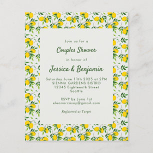 Papier Douche de couple de citron d'été vintage à budget