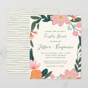 Papier Douche de couple florale rose élégante et économiq