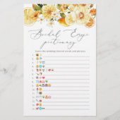 Papier Douche de nuptiale fleurie citron jeu émotionnel (Devant)