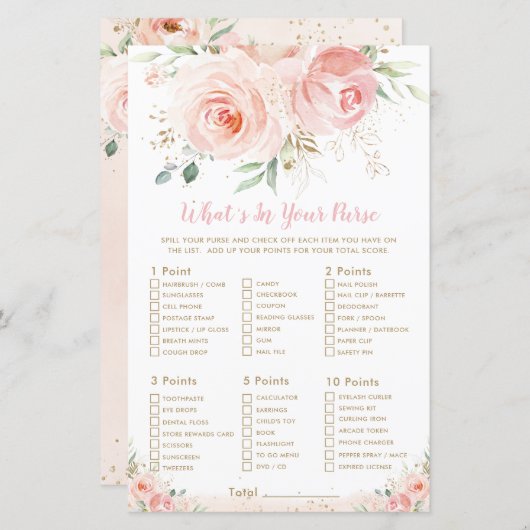 Papier Douche florale rose vif Quoi de neuf dans votre sa (Devant / Derrière)