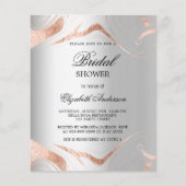 Papier Douche nuptiale argent rose or invitation (Devant)