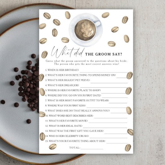 Papier Douche nuptiale au café Que disait le marié