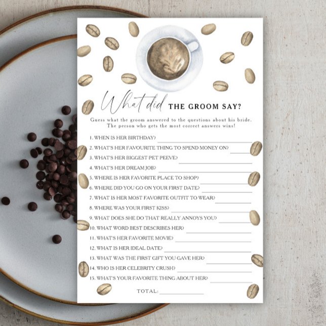 Papier Douche nuptiale au café Que disait le marié (Créateur téléchargé)