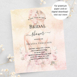 Papier Douche nuptiale blonde mariée rose budget invitati
