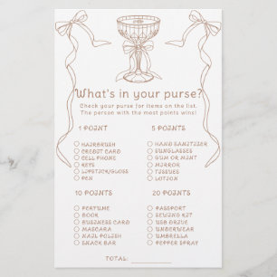 Papier Douche nuptiale café Qu'y a-t-il dans votre sac à 