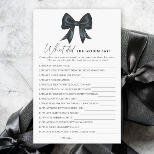 Papier Douche nuptiale de l'arc noir Que disait le marié