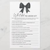 Papier Douche nuptiale de l'arc noir Que disait le marié (Devant)