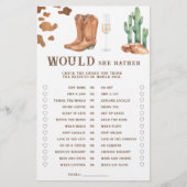 Papier Douche nuptiale de l'ouest Voudrait-elle plutôt jo (Devant)