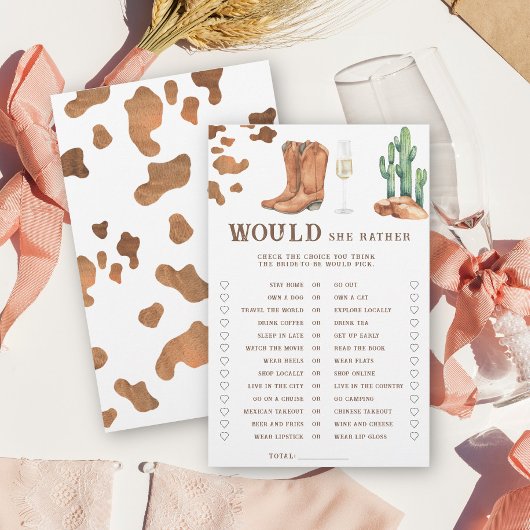 Papier Douche nuptiale de l'ouest Voudrait-elle plutôt jo