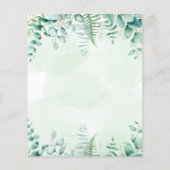 Papier Douche nuptiale eucalyptus invitation (Dos)