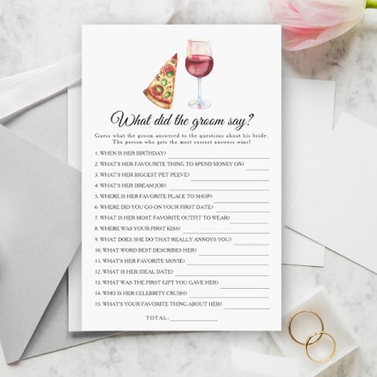 Papier Douche nuptiale Qu'a dit le marié ?