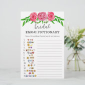 Papier Douche nuptiale rose fleurie émoticônes jeu (Debout devant)