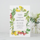 Papier Douche pour couples botaniques citron et canneberg (Debout devant)