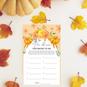 Papier Douche pour la mariée d'automne - Quel âge avait l