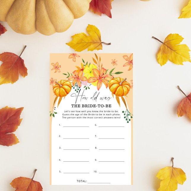 Papier Douche pour la mariée d'automne - Quel âge avait l (Créateur téléchargé)