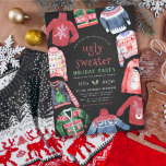Papier Douleur moche | Chalkboard Budget Noël<br><div class="desc">[Tout le texte est modifiable sur ces invitations à la fête de Noël!] Vilaine fête de vacances en chandail! Un design de soirée costume, parfait pour le plaisir festif en famille! Parfait pour Noël, fête de vacances, fête du ménage, éléphant blanc, Père Noël secret, fête du pyjama, fête d'anniversaire, et...</div>