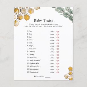 Papier Doux comme Can Bee Traits Jeu de Baby Shower