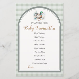 Papier Doux Petites Prières De Baby shower Pour Bébé