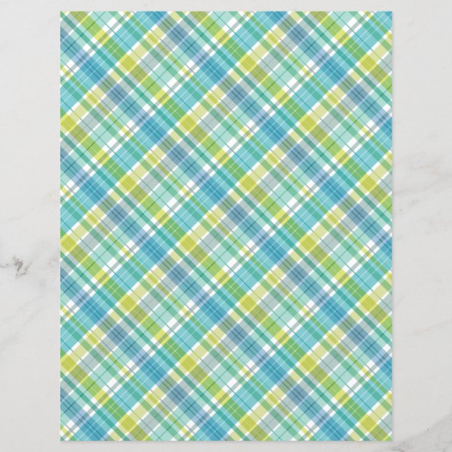Papier Doux Plaid Pastel bleu vert (Devant)