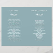 Papier Dove Blue Wreath Photo Celebration of Life Program (Dos)