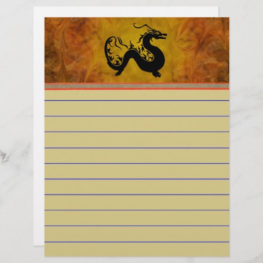 Papier Dragon asiatique (Devant / Derrière)