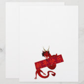 Papier Dragon rouge chinois doux (Devant / Derrière)