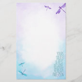 Papier Dragonflies violettes, turquoise (Devant)