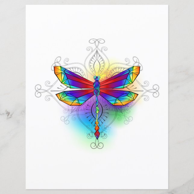 Papier Dragonfly en arc-en-ciel (Devant)