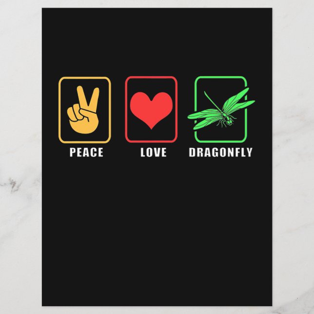 Papier Dragonfly Peace Love (Devant)