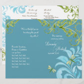 Papier Dragonfly Swirls Scroll Chic Floral Invitation mod (Devant / Derrière)