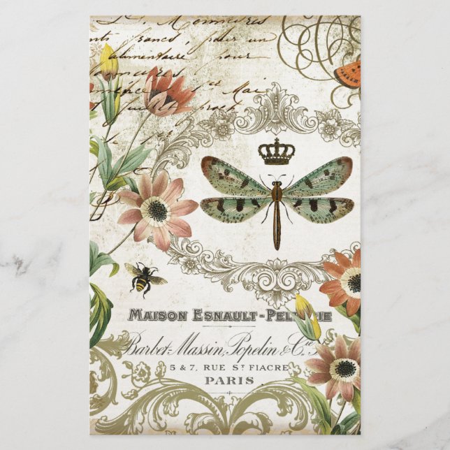 Papier Dragonfly Vintage (Devant)