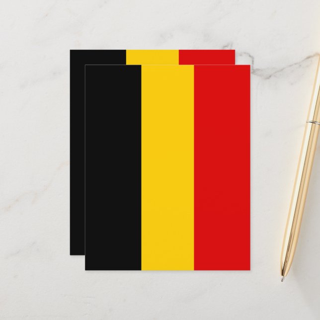 Papier Drapeau de Belgique (Devant/Arrière en situation)