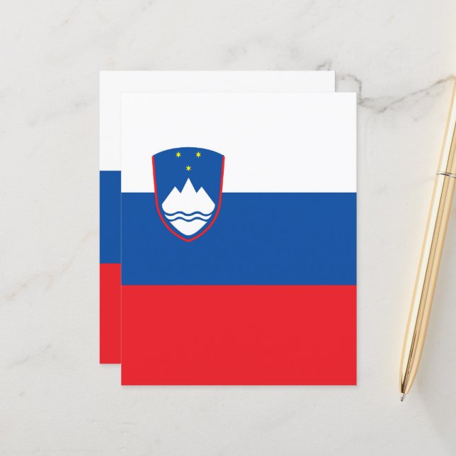 Papier Drapeau de la Slovénie (Devant/Arrière en situation)