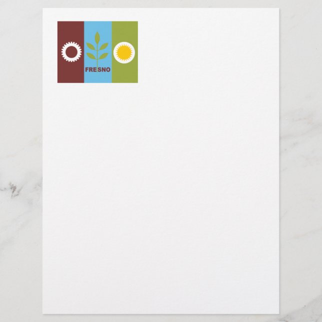 Papier Drapeau de la ville de Fresno (Devant)