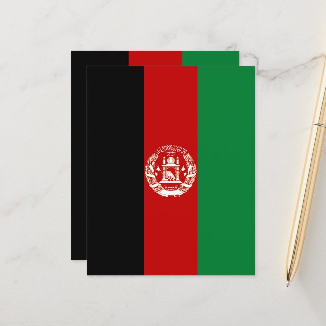 Papier Drapeau de l'Afghanistan (Devant/Arrière en situation)