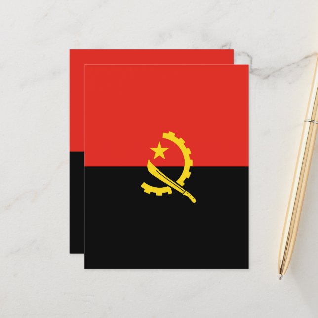 Papier Drapeau de l'Angola (Devant/Arrière en situation)