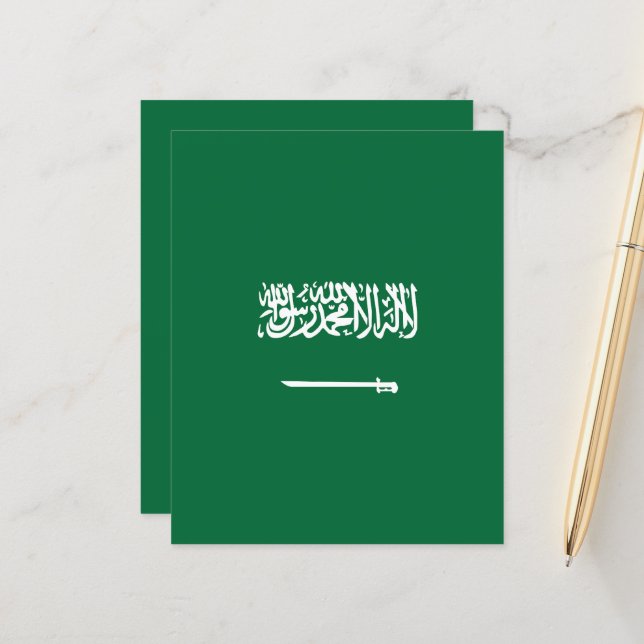 Papier Drapeau de l'Arabie saoudite (Devant/Arrière en situation)