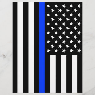 Papier Drapeau de police de la ligne bleue mince
