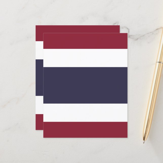 Papier Drapeau de Thaïlande (Devant/Arrière en situation)