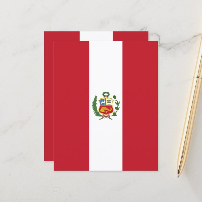 Papier Drapeau du Pérou (Devant/Arrière en situation)