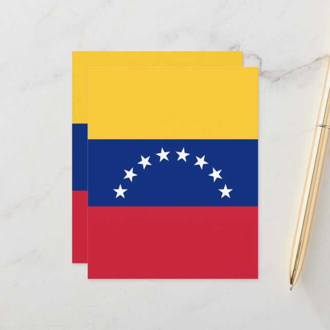 Papier Drapeau du Vénézuela (Devant/Arrière en situation)