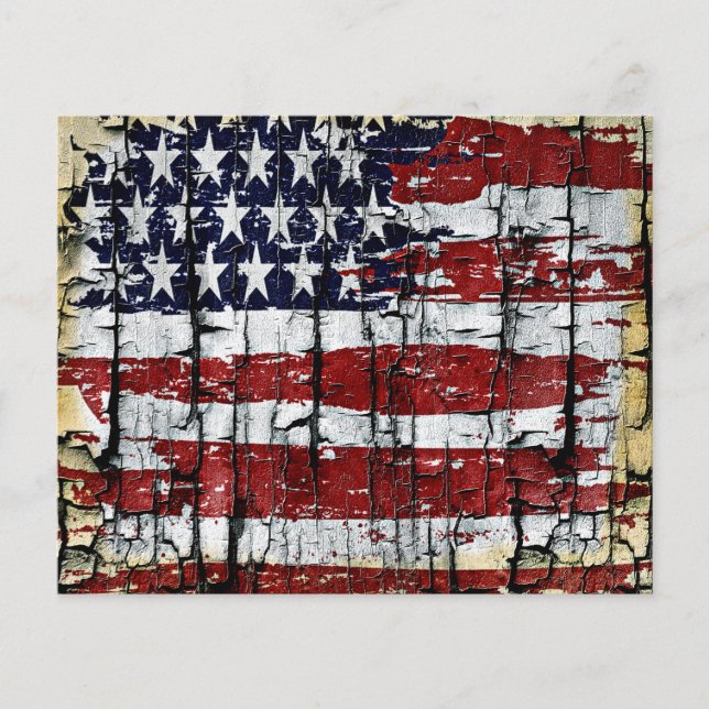 Papier Drapeau en bois fissuré (Devant)