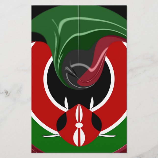 Papier Drapeau Fluid Kenyan : Un design moderne (Devant)