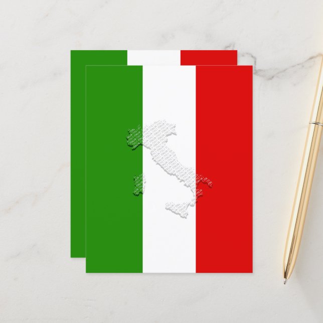 Papier Drapeau italien (Devant/Arrière en situation)