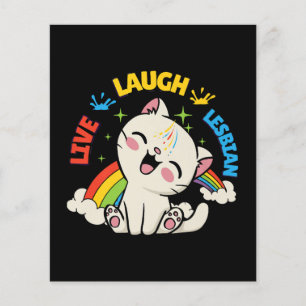 Papier Drapeau lesbien Vivre Rire Chat Arc-en-ciel Mois d