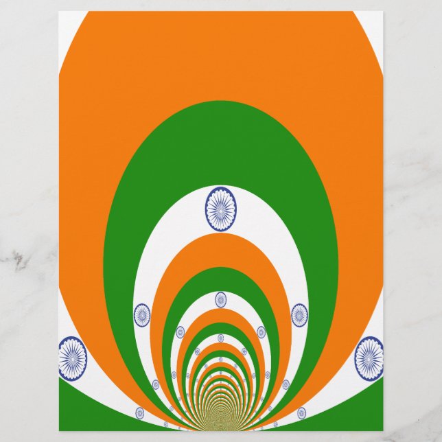 Papier Drapeau national de l'Inde couleurs Kaleidoscope (Devant)