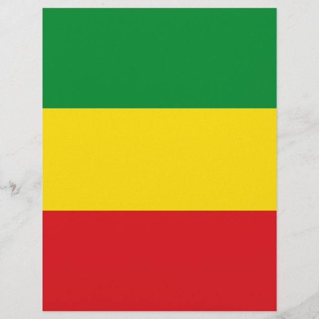 Papier Drapeau rastafarien Rasta Ethiopie (Devant)