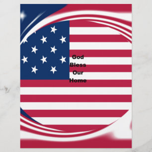 Papier Drapeau USA avec Dieu Bénissez notre maison design
